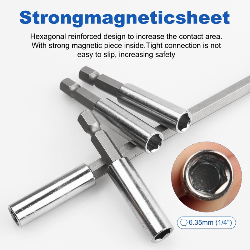 Rocaris 50 Pack Strong Magnetic Drill Bit Extension Holder, 1/4"