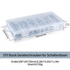 370 Pcs Electrician's Machine Screw Kit, Flat Head Cross Head