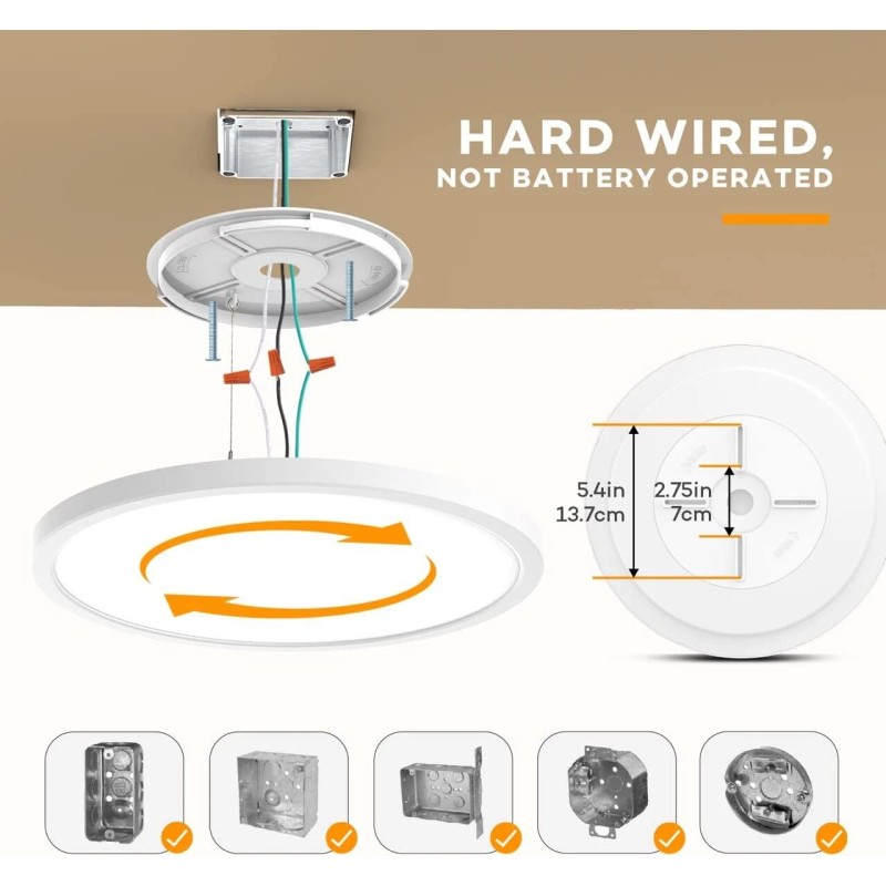 BLNAN 12 Inch White Led Ceiling Light Slim Round Dimmable