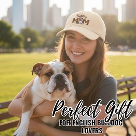 InnoBeta English Bulldog Gifts for Women, Bulldog Hat, Funny Adjustable Embroidered Dog Lover Baseball Cap for Women