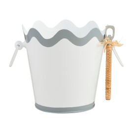 Mud Pie x 7 dia | opener 6 1/2" Scalloped Ice Bucket Set, White