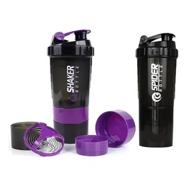 2 Pzas Mezclador De Proteínas Vaso Deportivo Shaker Para Gimnasio 500ml Botella De Tres Capas Para Suplementos