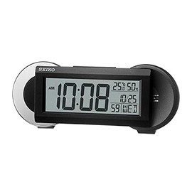 SEIKO Digital Table Clock Black Case QHL071K