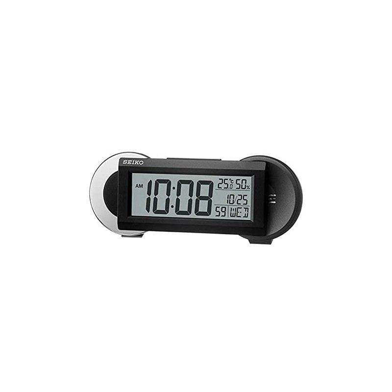 SEIKO Digital Table Clock Black Case QHL071K