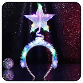 Zoestar Leuchtender Stern-Stirnband, LED-Sterne, Stirnbänder, leuchtende Kopfbedeckung, Festival, Party, Kostüm, Haarschmuck für Frauen