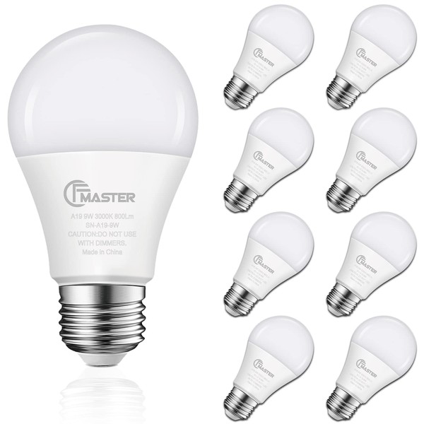 CFMASTER A19 LED Light Bulbs, 9W(80W Equivalent) LED Bulbs, E26