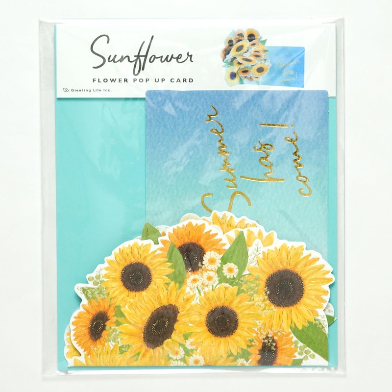 greetinglife summer summer card flower pop up sunflower LY-43 light