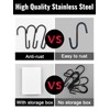 Sheryl&Rain Pack of 12 S Hooks, Black, Stainless Steel Hooks