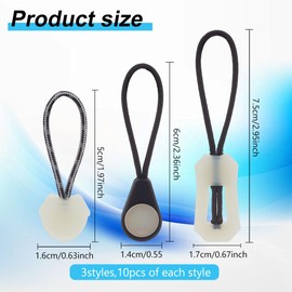 WEBEEDY 30pcs Luminous Zipper Pull Replacement 3 Styles Green Glow in The Dark Zipper Puller Tab Head Detachable Zipper Repair for Camping Tent Luggage Suitcase Backpacks Coat Outdoor Boots Purse