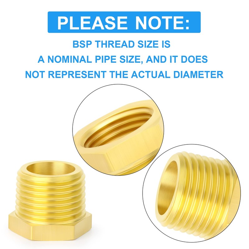ERGAOBOY 5 Pcs 3/8" BSP Female to 1/2" BSP Male