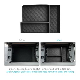 CDEFG 2PCS for 2024 2025 Land Cruiser Center Console Organizer Compatible with 2024 2025 Toyota Land Cruiser Accessories Middle Console Dual Layer Organizers Armrest Tray Storage Box