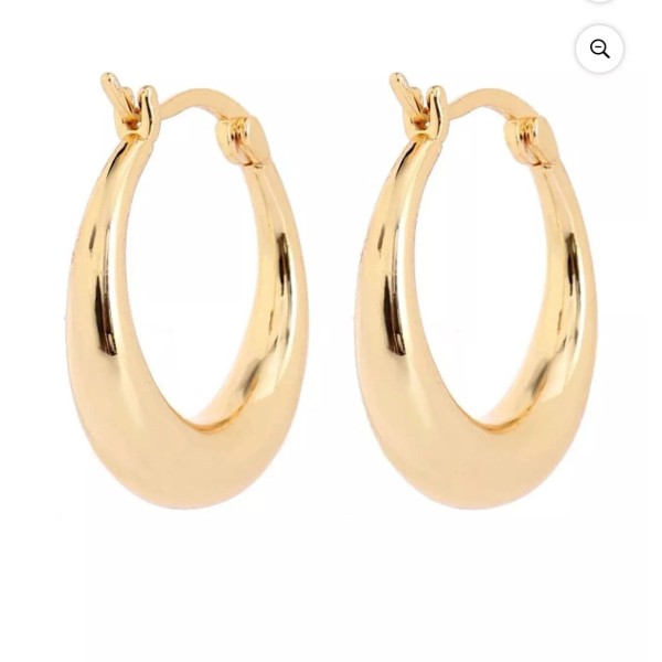 14K Gold Graduated Hoop Huggie Earring