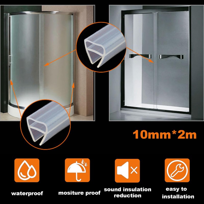 Bath Shower Screen Seal Strip,U-Shape Rubber Shower Screen Seal Strip