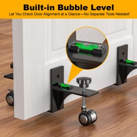YLYEEU Upgraded Door Installation Kit with Bubble Level, 2-Piece Heavy-Duty Door Dolly for 800lbs Pre-Hung Doors, Slab Doors & Front Doors-Professional Door Lifter Tool Door Installation Tools