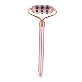 Face Beauty Massage Roller Aluminium Alloy Promote Absorption Germanium Manual Roller Pink