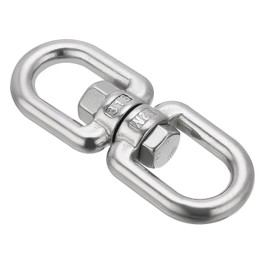PATIKIL Double End Swivel Eye Hook M12 Working Load 800kg/1763lb 316 Stainless Steel Eye to Eye Swivel Shackle Ring Connector Marine Mooring Hanging