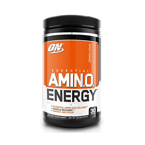 Optimum Nutrition Amino Energy - Pre Workout with Green Tea, BCAA, Amino Acids, Keto Friendly, Green Coffee Extract, Energy Powder - Orange Cooler, 30 Servings