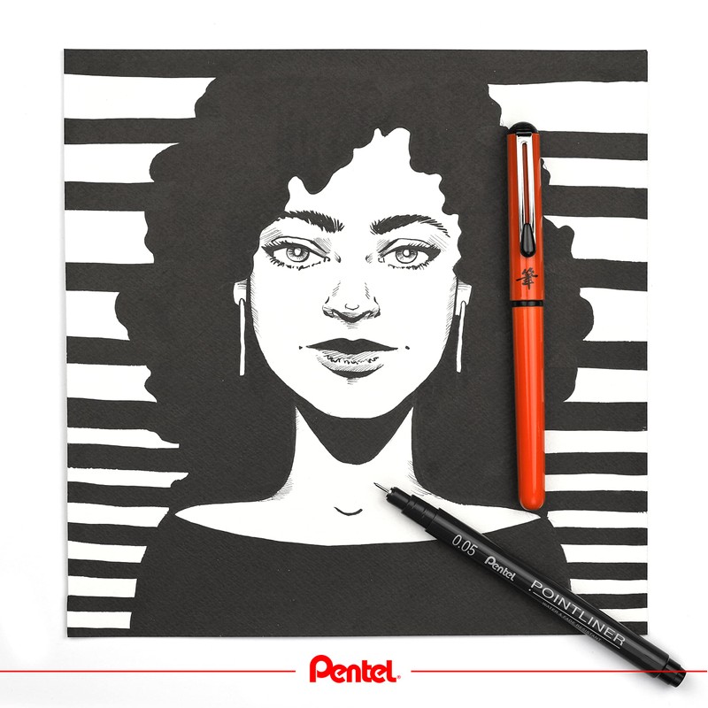 Pentel XGFKPF/FP10-A Brush Pen with 2 Refills - Orange