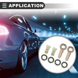 Motoforti Universal Banjo Bolt Hose Barb Fittings, 0.98"x0.55", Metal, Bronze Tone,2pcs