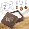 Womens Amber Jewelry Set With Adjustable Snake Chain And Spherical