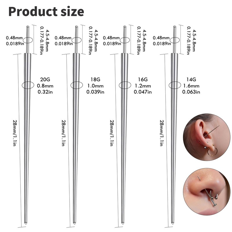 Piercing Taper - Lyuxzad Mixed 4Pcs Piercing Changing Tool 14G