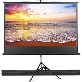 SEGAWE 84 inch Projector Screen with Stand for Movie or Office Presentation,16:9 HD Tripod Screen for Projector with Carry Bag Black