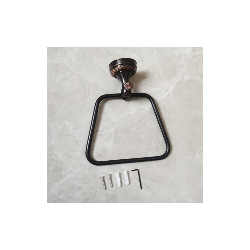 Oil Rubble Bronze Brass Bath Trapezoidal Towel Ring Towel Holder,
