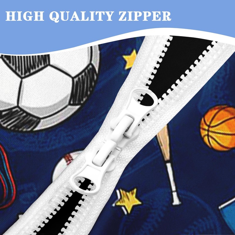 Nesker Football Twin Zipper Bedding for Boys, 3-Piece-All-in-one