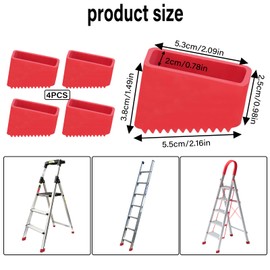 bssmmai Rubber Feet for Ladders, Rubber Ladder Feet, Pack of 4, 50 x 20 mm, Ladder Feet Replacement Universal, Replacement Feet for Ladders, Non-Slip Ladder Foot Cover for Home Workers, Folding Ladder