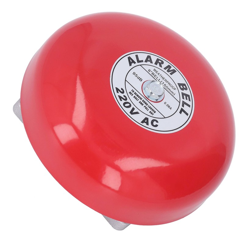 Fire Alarm Bell Electric Metal Round 6in 95db 220V Accessory