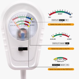 Aenncci Soil Test Kit 3-in-1, Soil Moisture Meter, Soil PH Meter, Fertility Soil Tester, Soil Tester for Garden, Lawn, Farm, Outdoor & Indoor Use (Elegant White)