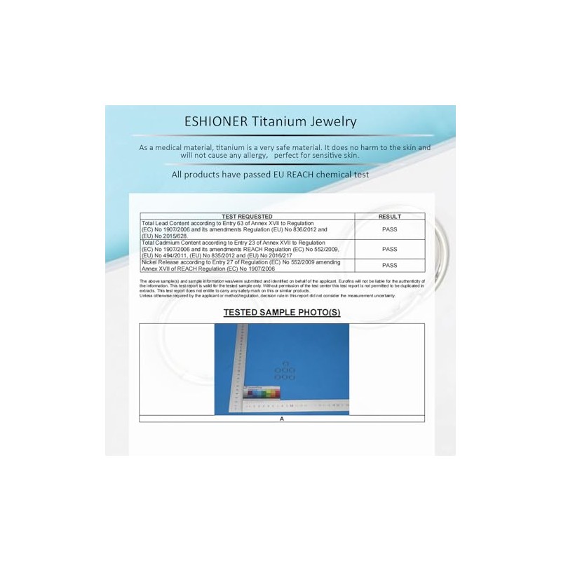 ESHIONER 1 x Nose Piercing Stud G23 Titanium Hypoallergenic, Titanium