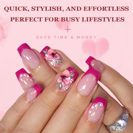 AddFavor Square Press on Nails Short, 576pcs Square Fake Nails Full Cover Glossy Short Nails Press on Acrylic False Nail Tips 24 Colors for Women