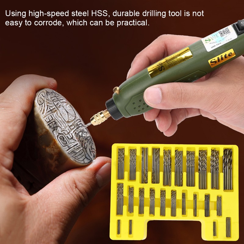 150PCs Spiral Drill Bit Mini Hole Opener Set Hardware Accessory