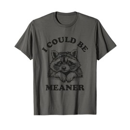 I Could Be Meaner Vintage Sarcastic Humor Funny Raccoon T-Shirt