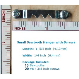 10 Pack - Sawtooth Hanger Zinc Plated Steel with Screws - Pro Quality