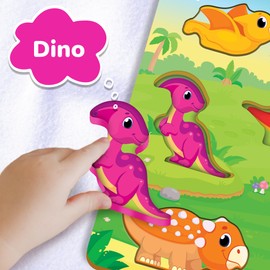Dinosaur Puzzle Board for Kids, Jumbo Wooden Puzzles, Dinosaur Toys for Kids 2 3 4 Year Old Boys and Girls, Montessori Toys and Preschool Learning Activities for Toddlers Ages 2-4 by Lucas & Friends