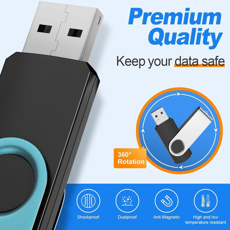 Kepmem 10 Pack 1GB USB Flash Drives 2.0 - Multicolour
