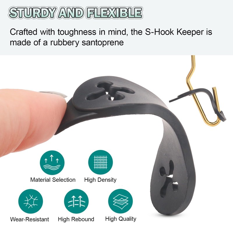 EAORBD S Hook Keeper Rubber S-Hook Retainer for Trailer Tow