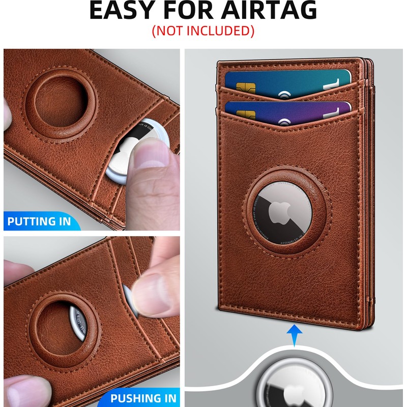 MIYOZI Airtag Wallet for Men 9-11Cards- with Money Clip Gift