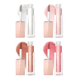 Maybelline Kit 4 Brillos Labiales Lifter Gloss, 5.4ml c/u, de Larga Duración, con Ácido Hialurónico, Brillo hidratante hasta por 4 horas, con aplicado