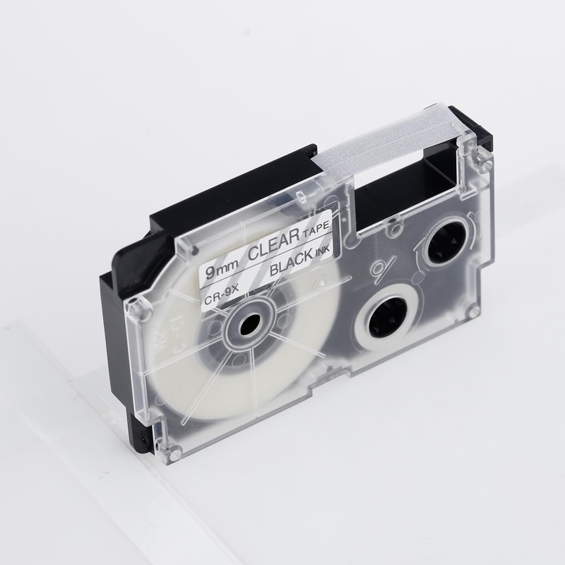 9mm Transparent Compatible Casio Name Land Tape 3pcs Black Text