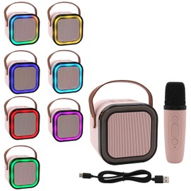 Lesser & Pavey Kids Karaoke Machine 2 Microphones For Play & Singing | Mini Microphone Toys for Boys & Girls Birthday Presents | Musical Karaoke Microphones for Entertainment & Gifts - Pink