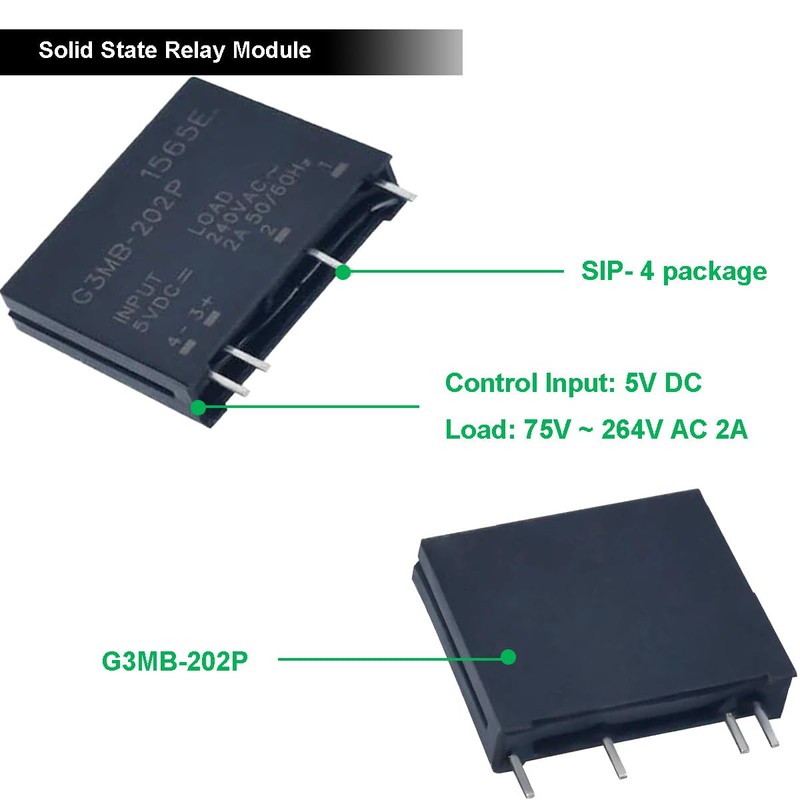 Youmile 6 pcs G3MB-202P Solid State Relay Module DC-AC PCB