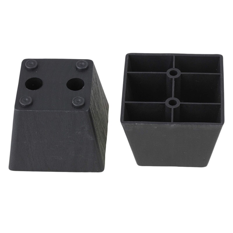 RDEXP Black Plastic Trapezoid Sofa Couch Furniture Legs Feet Pack