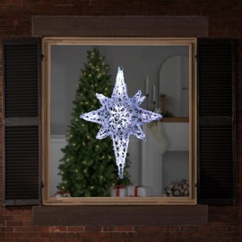 24" Color Changing Blue and White LED Bethlehem Star Hanging Christmas Decoration