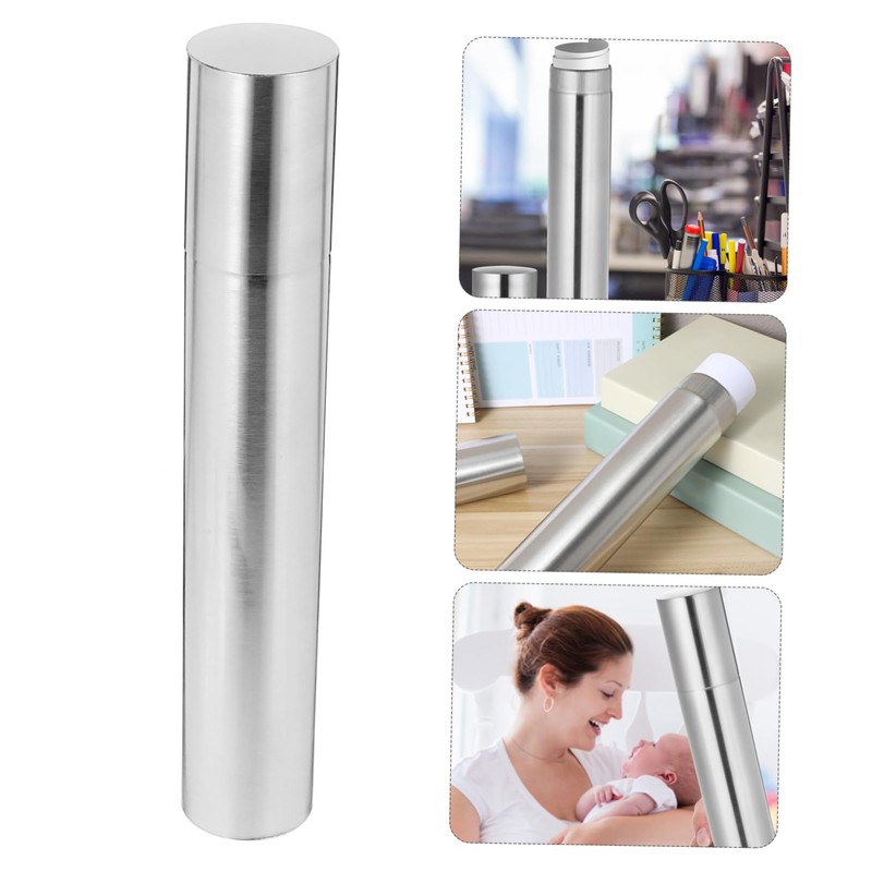 Operitacx Stainless Steel Certificate Holder Tube 30*5cm Sturdy Document Storage