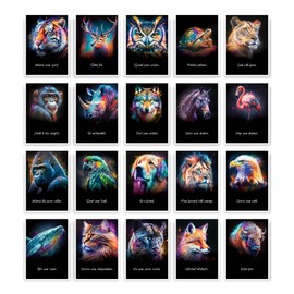 metaFox papeal Spirit Animals by 44 Illustration Animal Card Deck with Inspiring Messages - Thank You Cards Animals and Animal Oracle Cards - Postcards Pack for Postcrossing