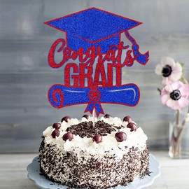 Sodasos - Decoración para tartas de graduación con purpurina, decoración para tartas de graduación 2022, suministros para decoraciones de tartas de graduación para estudiantes de secundaria,