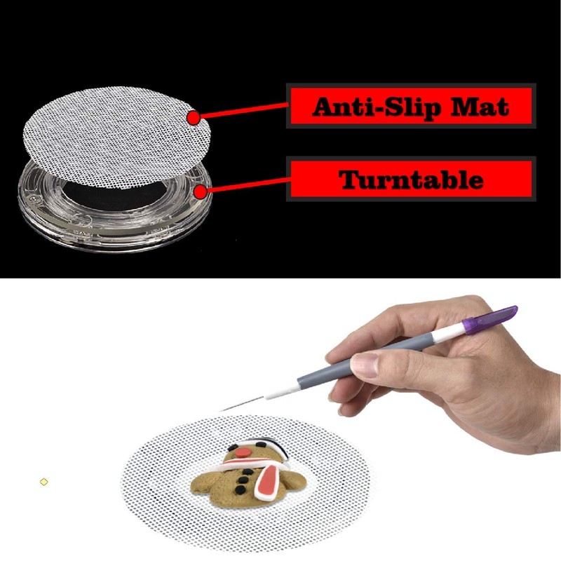 Sangle Spoffy 6" Cookie Decorating Turntable with Non-Slip Pad, Acrylic
